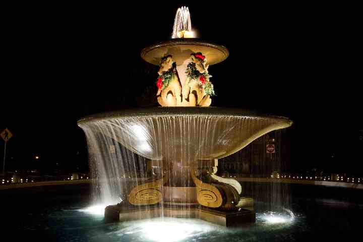 Marin Circle Fountain at Night - The Cal Bears - Northbrae/Thousand Oaks Neighborhood